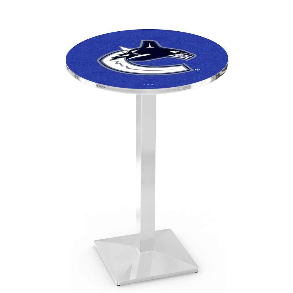 L217 Vancouver Canucks 36" Tall - 36" Top Pub Table with Chrome Finish (8951)