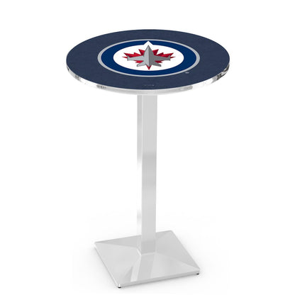 L217 Winnipeg Jets 36' Tall - 36' Top Pub Table w/ Chrome Finish (9095)
