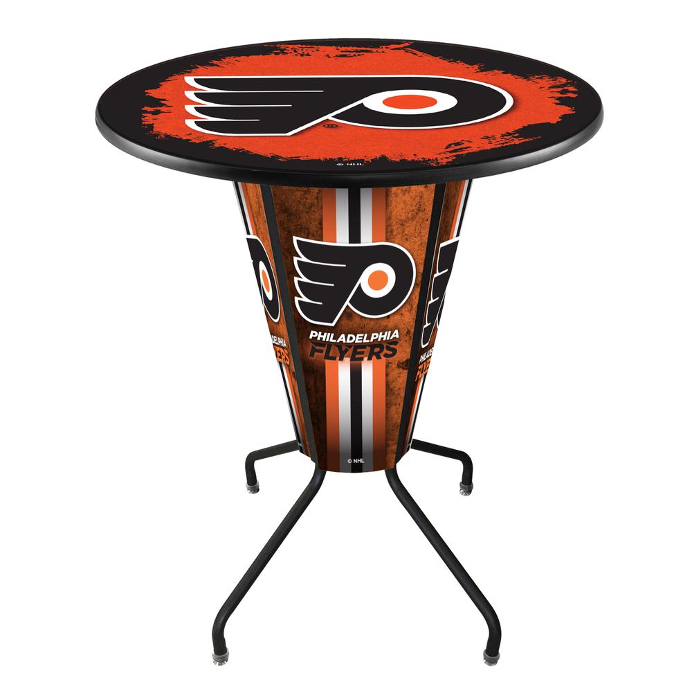 Lighted L218 - 42" Black Philadelphia Flyers Pub Table