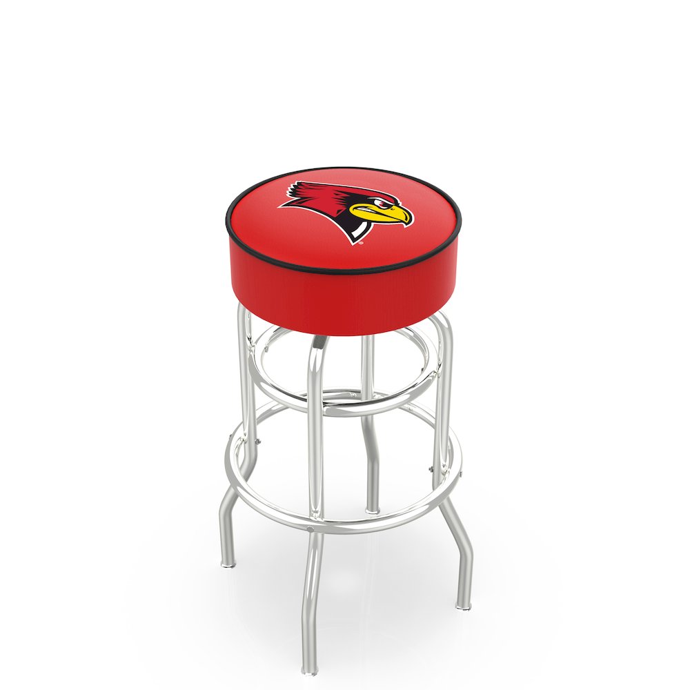 25" L7C1 - 4" Illinois State Cushion Seat with Double-Ring Chrome Base Swivel Bar Stool by Holland Bar Stool Company