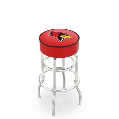 25" L7C1 - 4" Illinois State Cushion Seat with Double-Ring Chrome Base Swivel Bar Stool by Holland Bar Stool Company