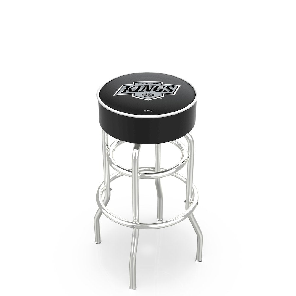 25" L7C1 - 4" Los Angeles Kings Cushion Seat with Double-Ring Chrome Base Swivel Bar Stool by Holland Bar Stool Company