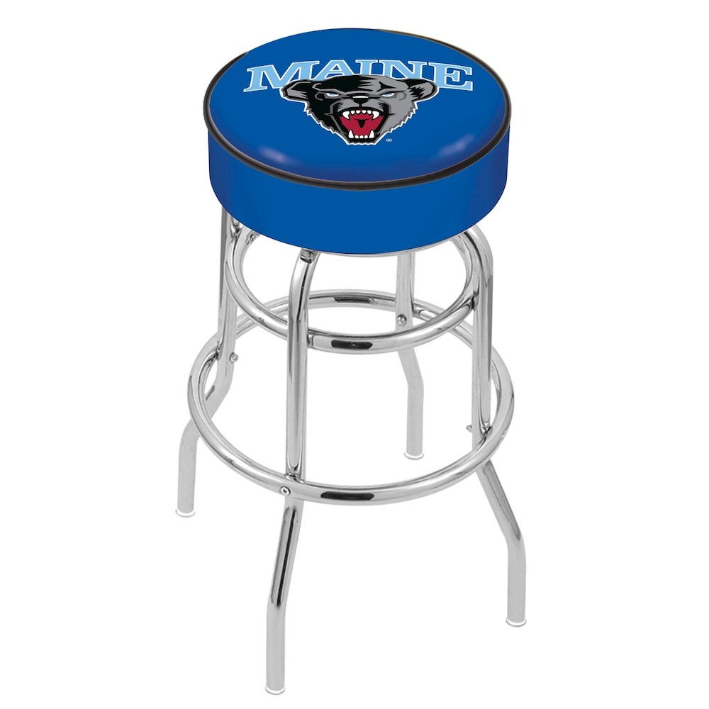 25" L7C1 - 4" Maine Cushion Seat with Double-Ring Chrome Base Swivel Bar Stool by Holland Bar Stool Company