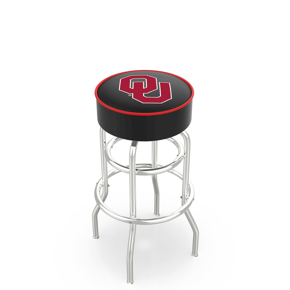 25" L7C1 - 4" Oklahoma Cushion Seat with Double-Ring Chrome Base Swivel Bar Stool by Holland Bar Stool Company