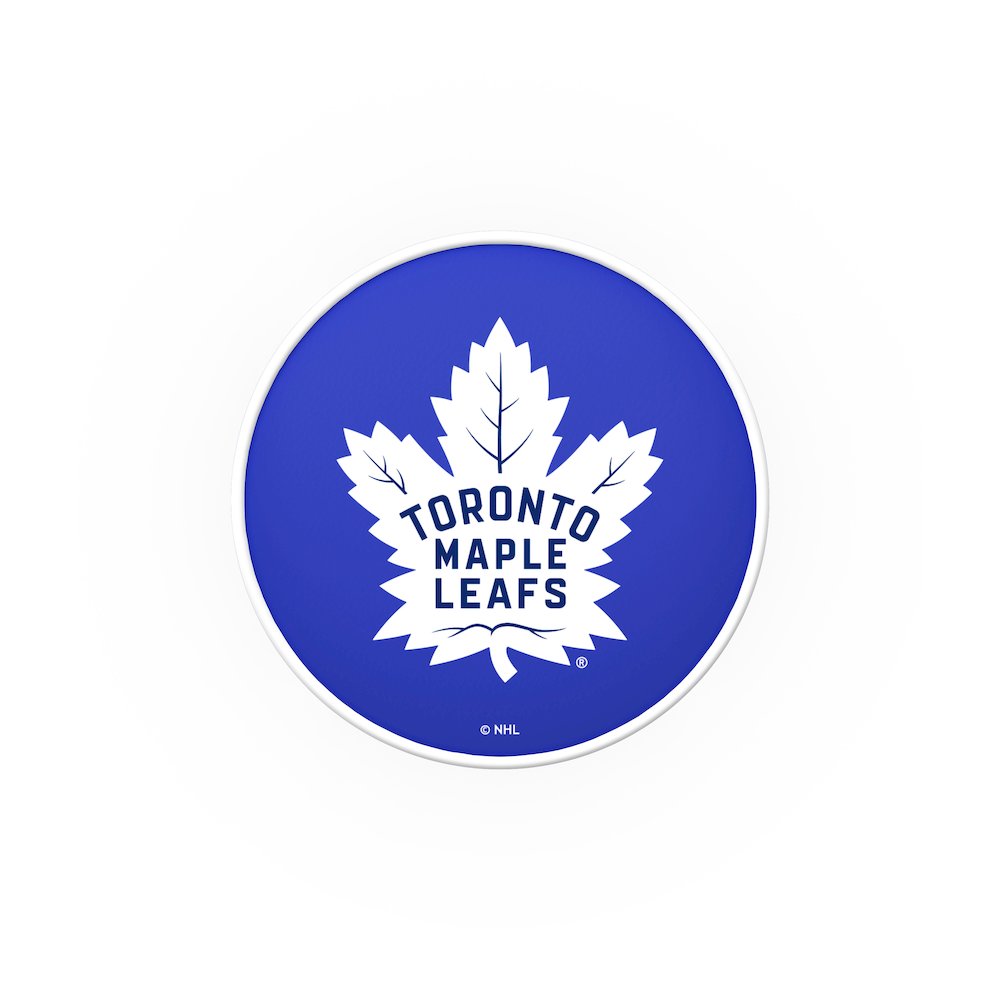 25" L7C1 - 4" Toronto Maple Leafs Cushion Seat with Double-Ring Chrome Base Swivel Bar Stool by Holland Bar Stool Company