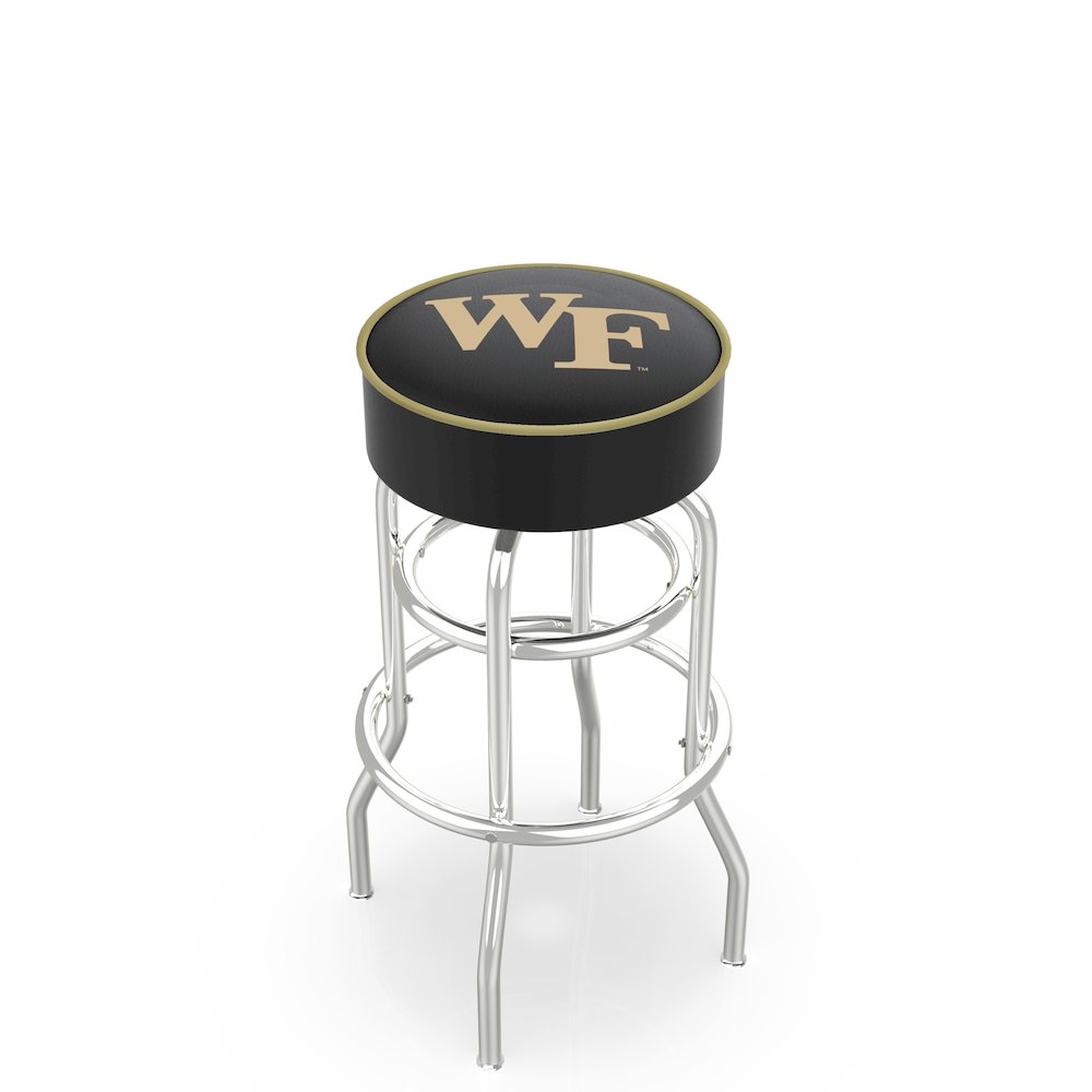 25" L7C1 - 4" Wake Forest Cushion Seat with Double-Ring Chrome Base Swivel Bar Stool by Holland Bar Stool Company