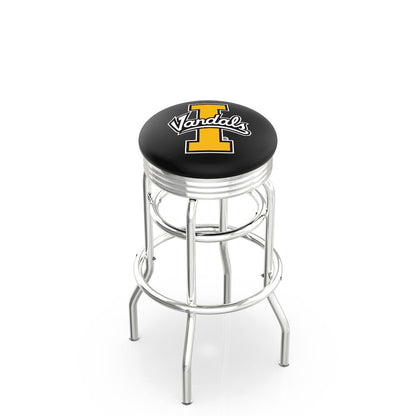 25" L7C3C - Chrome Double Ring Idaho Swivel Bar Stool with 2.5" Ribbed Accent Ring by Holland Bar Stool Company