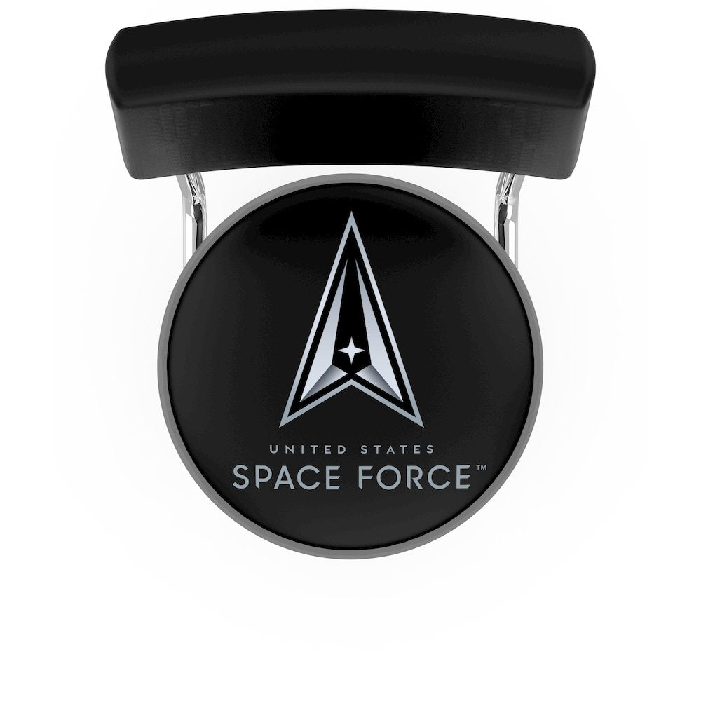 U.S. Space Force 25" Double-Ring Swivel Counter Stool with Chrome Finish