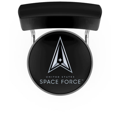 U.S. Space Force 25" Double-Ring Swivel Counter Stool with Chrome Finish
