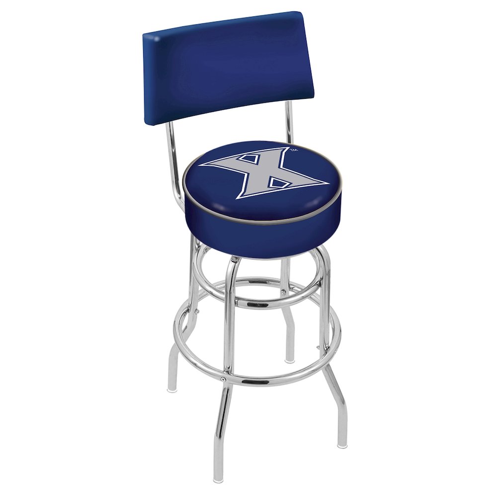 25" L7C4 - Chrome Double Ring Xavier Swivel Bar Stool with a Back by Holland Bar Stool Company