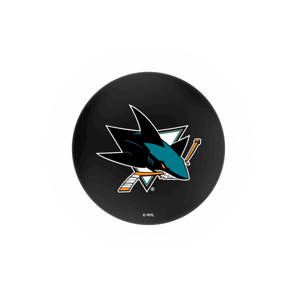 36" L8B2C - Black Wrinkle San Jose Sharks Swivel Bar Stool with Chrome Accent Ring by Holland Bar Stool Company