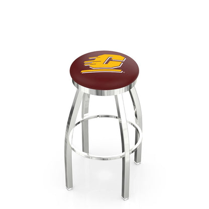 25" L8C2C - Chrome Central Michigan Swivel Bar Stool with Accent Ring by Holland Bar Stool Company