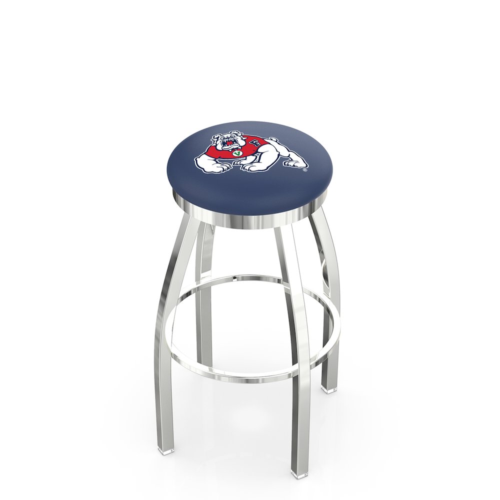 25" L8C2C - Chrome Fresno State Swivel Bar Stool with Accent Ring by Holland Bar Stool Company