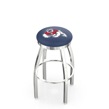 25" L8C2C - Chrome Fresno State Swivel Bar Stool with Accent Ring by Holland Bar Stool Company