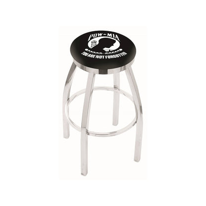 25" L8C2C - Chrome POW/MIA Swivel Bar Stool with Accent Ring by Holland Bar Stool Company