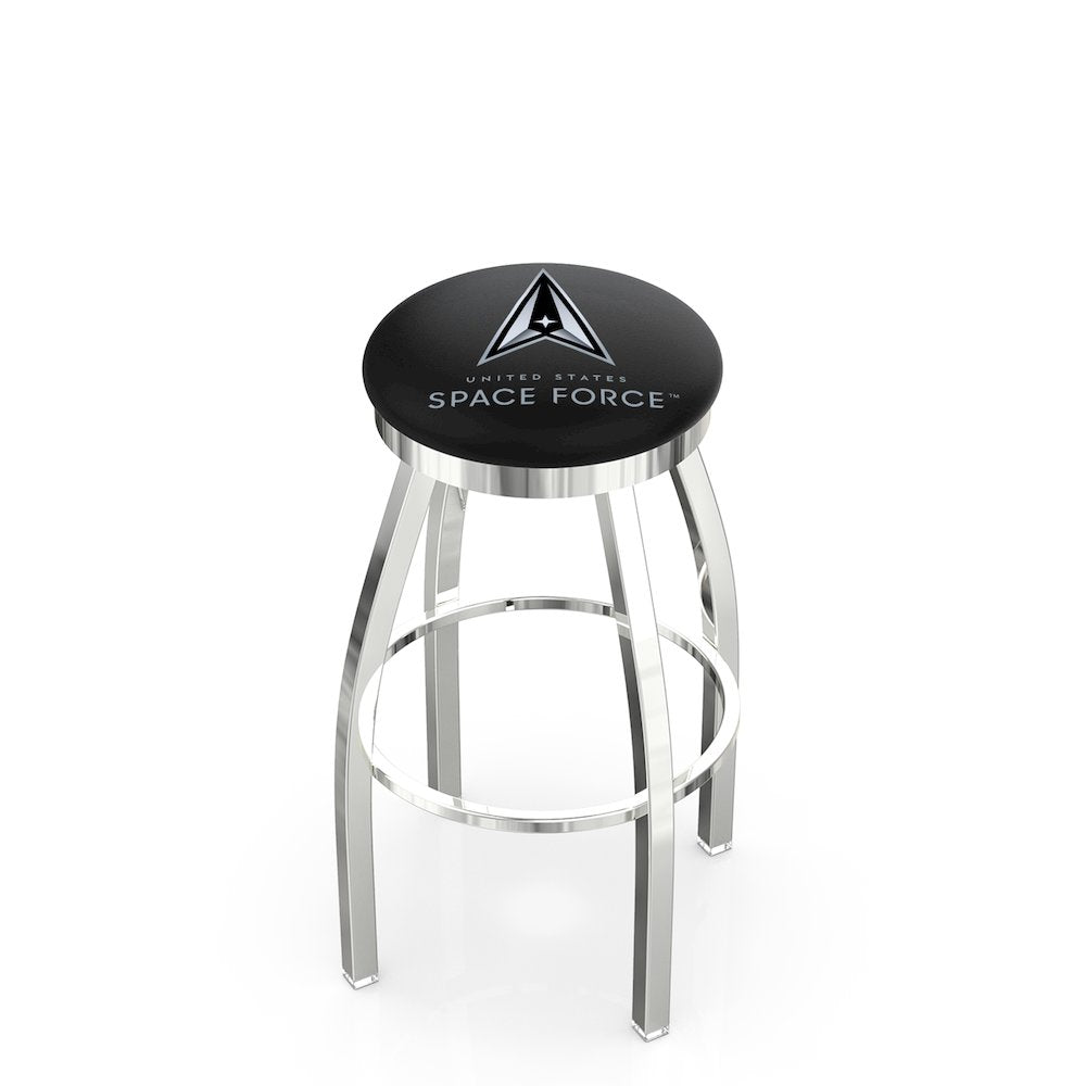 U.S. Space Force 25" Swivel Counter Stool with Chrome Finish