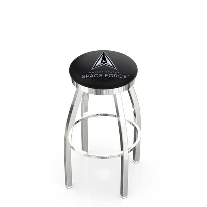 U.S. Space Force 25" Swivel Counter Stool with Chrome Finish