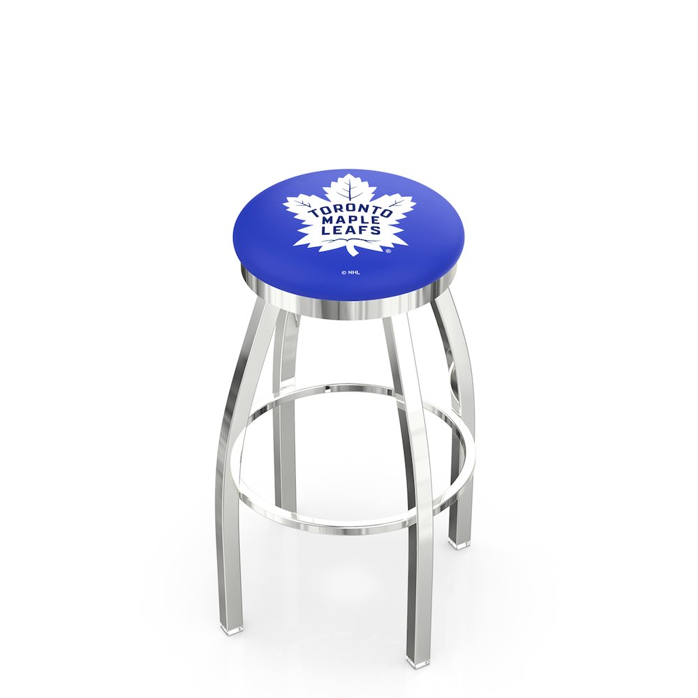 30" L8C2C - Chrome Toronto Maple Leafs Swivel Bar Stool with Accent Ring by Holland Bar Stool Company