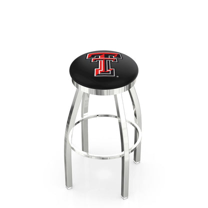 25" L8C2C - Chrome Texas Tech Swivel Bar Stool with Accent Ring by Holland Bar Stool Company