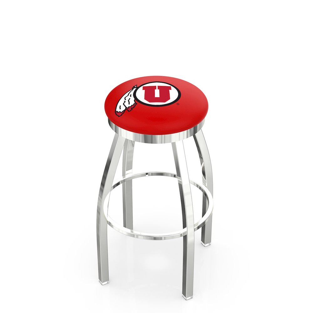 25" L8C2C - Chrome Utah Swivel Bar Stool with Accent Ring by Holland Bar Stool Company