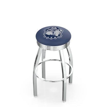 25" L8C3C - Chrome Georgetown Swivel Bar Stool with 2.5" Ribbed Accent Ring by Holland Bar Stool Company