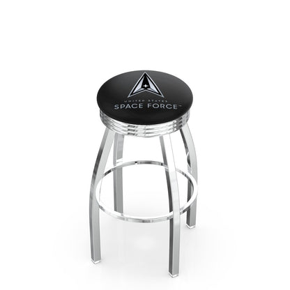L8C2C U.S. Space Force 25" Swivel Counter Stool with Chrome Finish