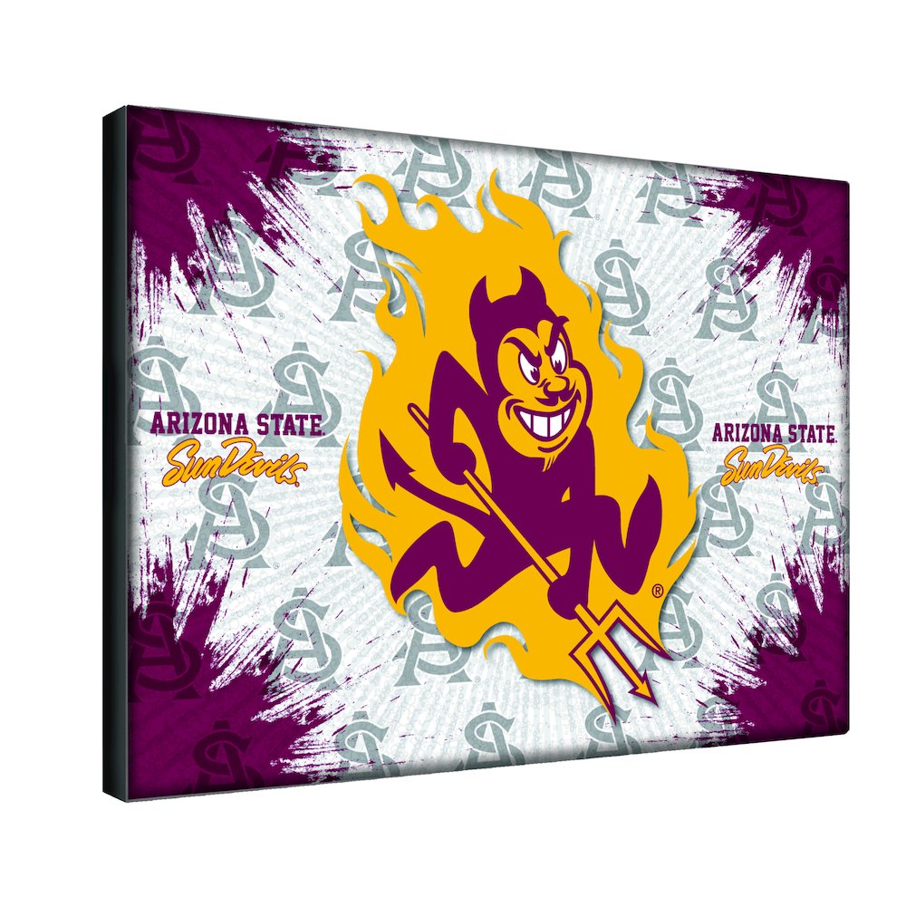 Arizona State 15" x 20" Officially Licensed Logo Canvas with Sparky logo