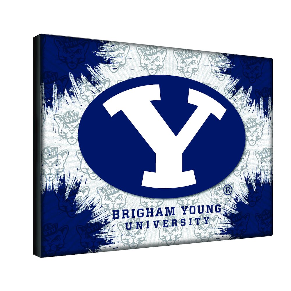 Brigham Young 15" x 20" Officially Licensed Logo Canvas