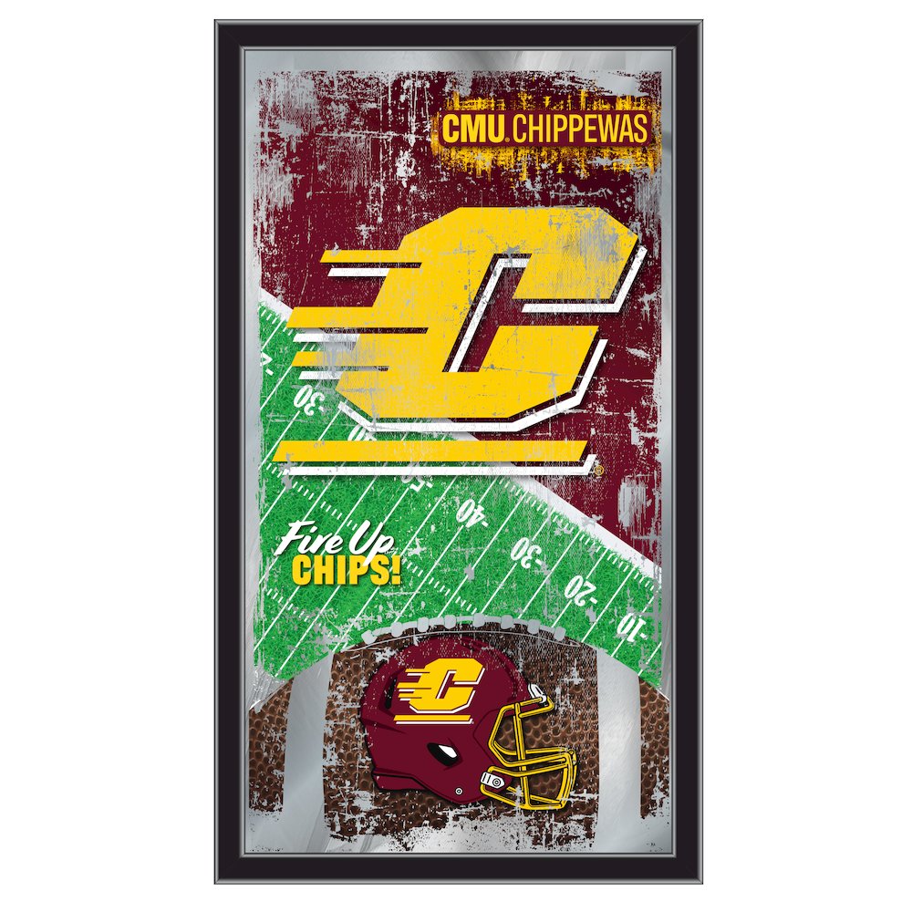 Central Michigan 15" x 26" Football Mirror