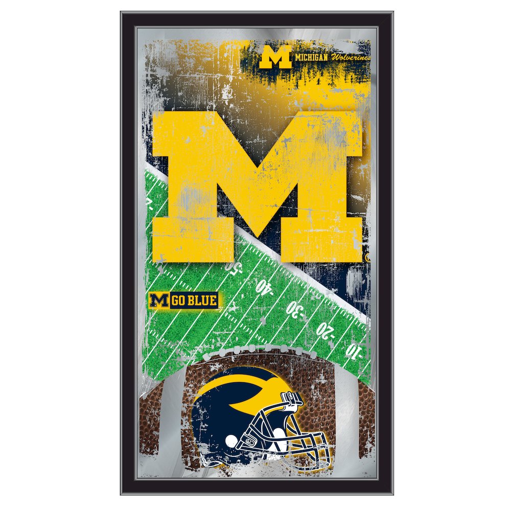 Michigan 15" x 26" Football Mirror