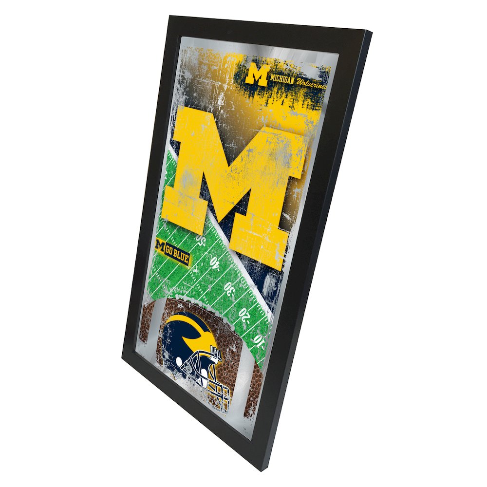 Michigan 15" x 26" Football Mirror