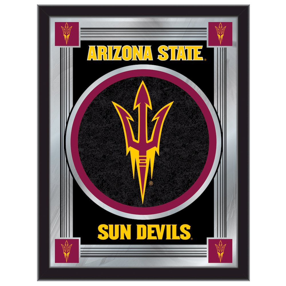 Arizona State 17" x 22" Logo Mirror with Pitchfork logo