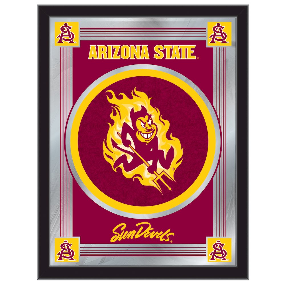 Arizona State 17" x 22" Logo Mirror with Sparky logo