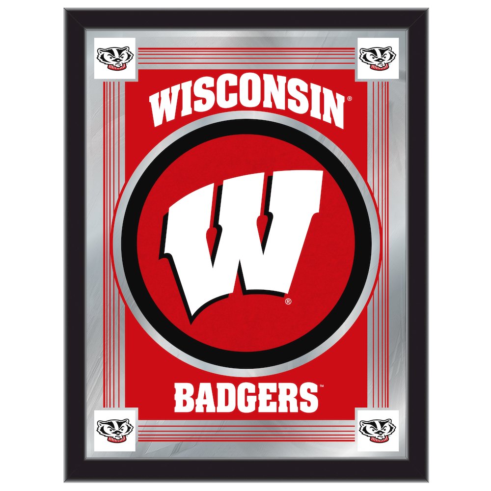 Wisconsin "W" 17" x 22" Logo Mirror