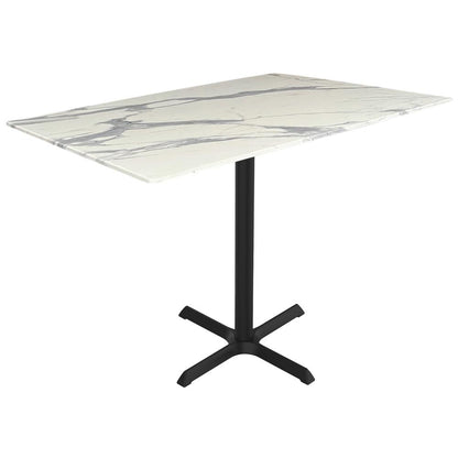 36" Tall OD211 Indoor/Outdoor All-Season Table with 32" x 48" White Marble Top