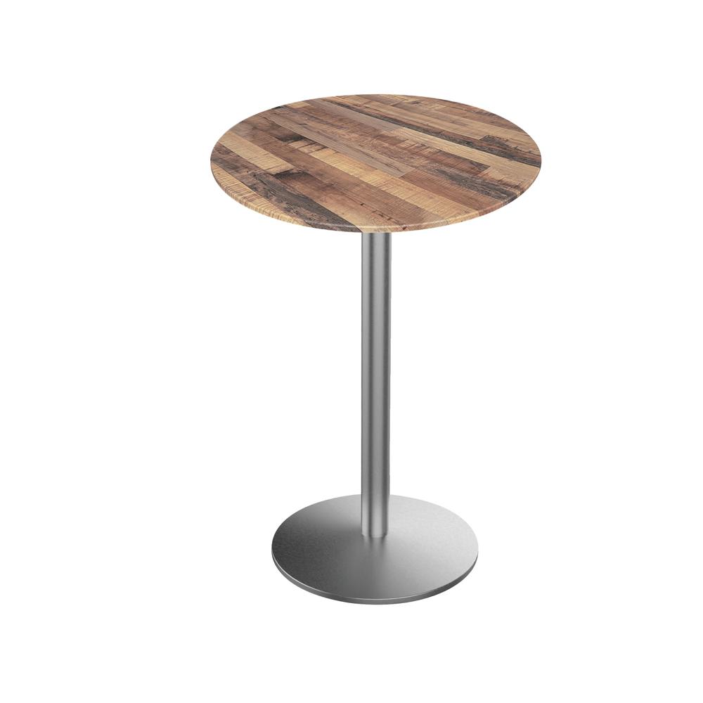 36" Tall OD214 Indoor/Outdoor All Season Table with 32" Diameter Rustic Top