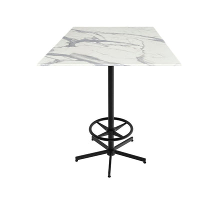 42" Tall OD216 Indoor/Outdoor All-Season Table with 32" x 32" Square White Marble Top