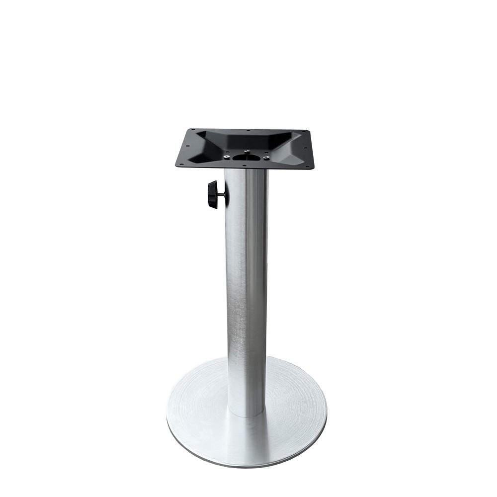 Brushed Aluminum Table Base with Umbrella Hole
