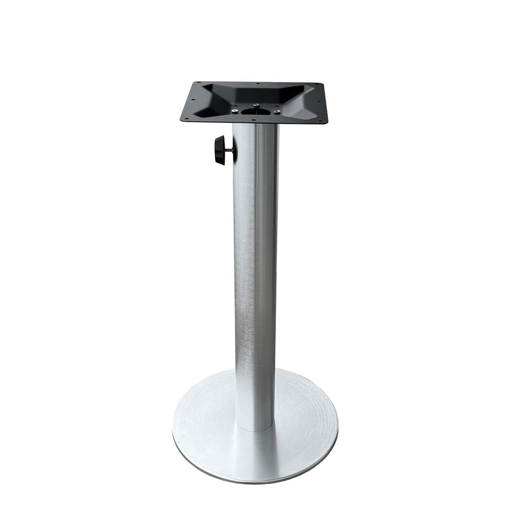 Brushed Aluminum Table Base with Umbrella Hole
