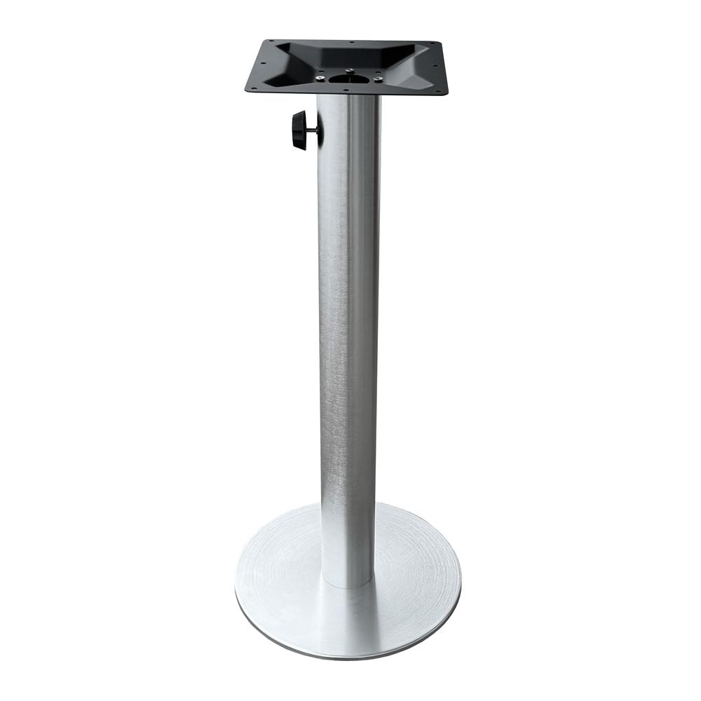 Brushed Aluminum Table Base with Umbrella Hole