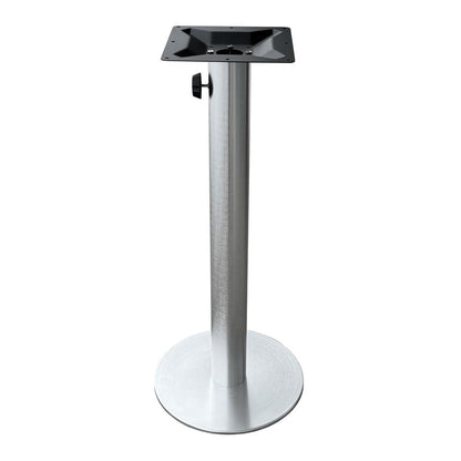Brushed Aluminum Table Base with Umbrella Hole