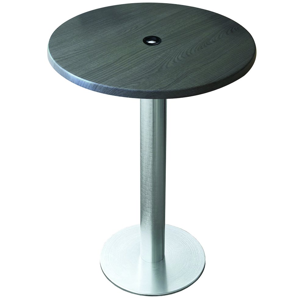All-Season Table with 30" Diameter Charcoal Top with Umbrella Hole