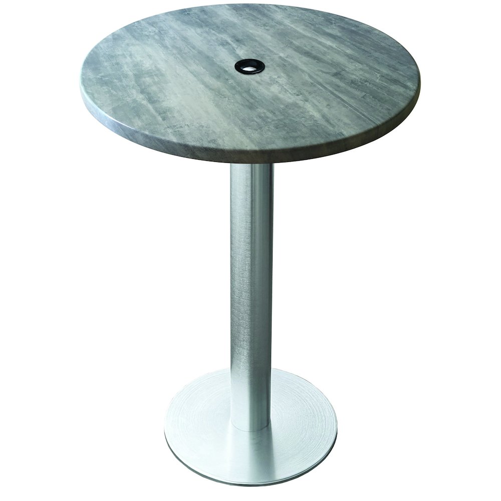 All-Season Table with 36" Diameter Greystone Top with Umbrella Hole