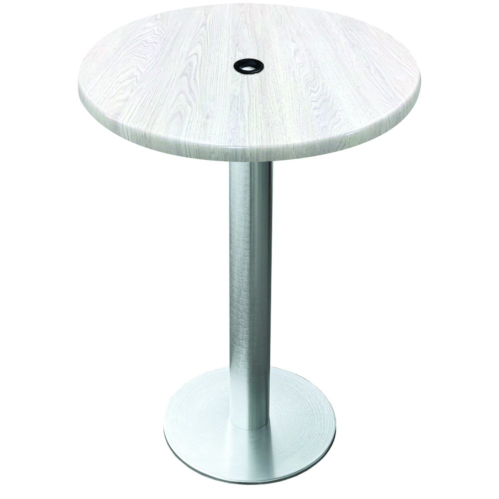 All-Season Table with 36" Diameter White Ash Top with Umbrella Hole