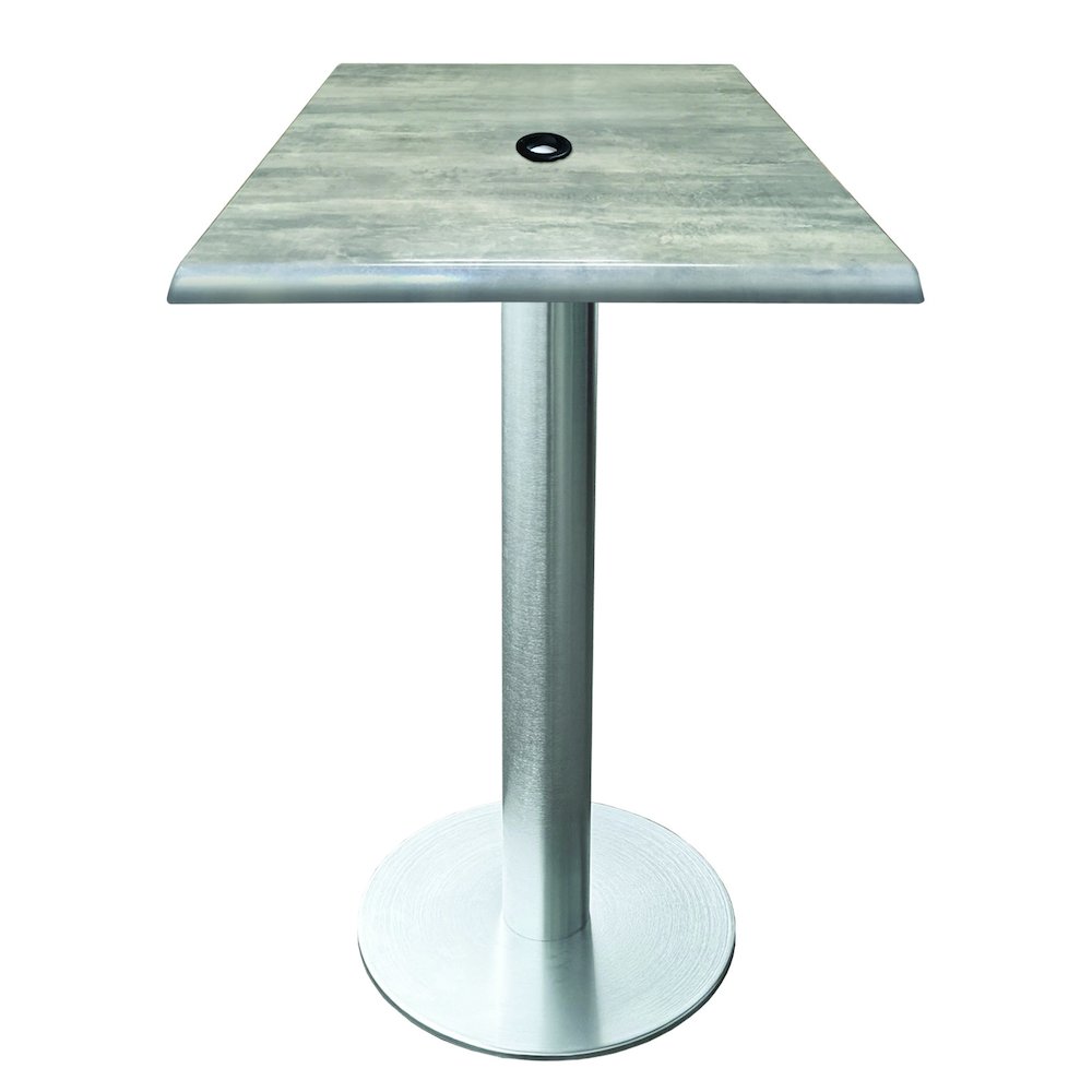 All-Season Table with 36" x 36" Square Greystone Top with Umbrella Hole