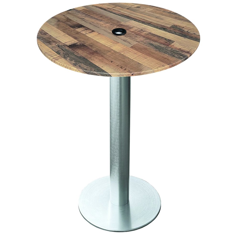 All-Season Table with 36" Diameter Rustic Top with Umbrella Hole