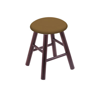 Maple Round Cushion 18" Swivel Vanity Stool with Smooth Legs, Dark Cherry Finish, and Canter Saddle Seat