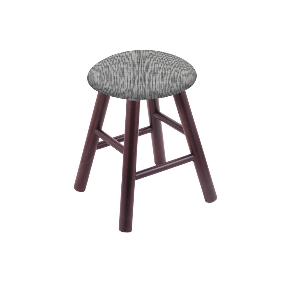 Maple Round Cushion 18" Swivel Vanity Stool with Smooth Legs, Dark Cherry Finish, and Graph Alpine Seat