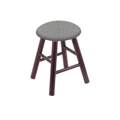 Maple Round Cushion 18" Swivel Vanity Stool with Smooth Legs, Dark Cherry Finish, and Graph Alpine Seat