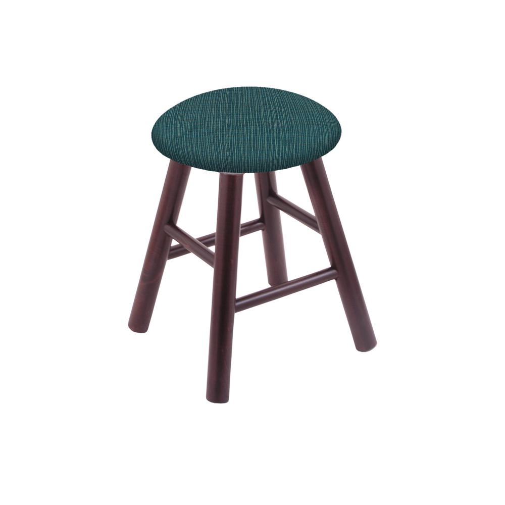Maple Round Cushion 18" Swivel Vanity Stool with Smooth Legs, Dark Cherry Finish, and Graph Tidal Seat